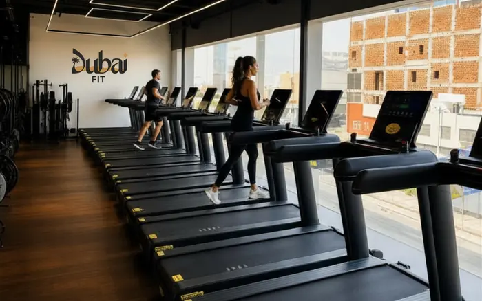 Alunos correndo nas esteiras da Dubai Fit em Caruaru